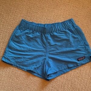 Patagonia Women’s Teal Blue Athletic Shorts with Elastic Waist